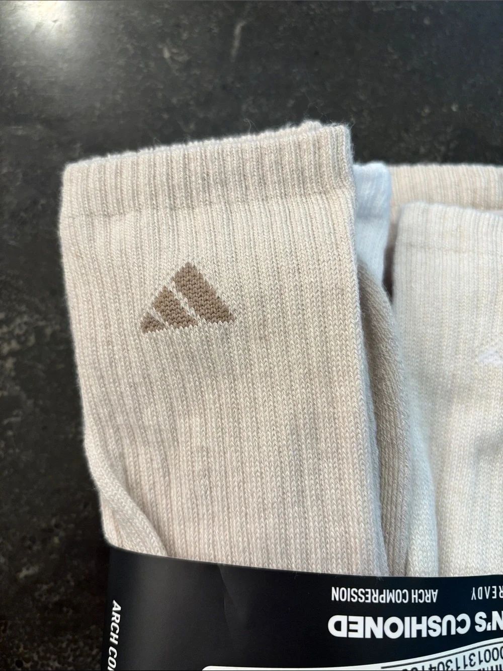 Adidas Aeroready Cushioned Crew Socks – Men's 5 Pair Pack – White/Beige/Alumina